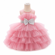 Pink Princess Tiered Tulle Party Dress & Bolero Jacket Set