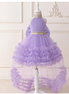 Lilac Halter-Neck Luxury Party Dress for Girls