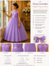 Deep Lavender Sequin Princess Dress with product details on a white background