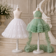 Mint Halter-Neck Luxury Party Dress for Girls