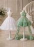 Mint Halter-Neck Luxury Party Dress for Girls
