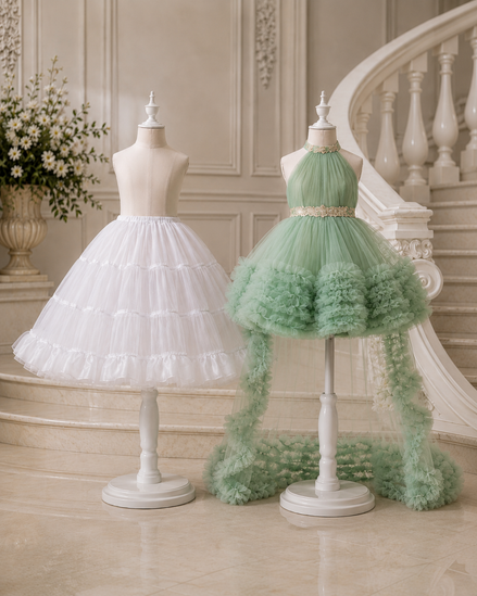 Mint Halter-Neck Luxury Party Dress for Girls