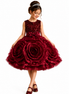 Royavelle Wine Rose Petal Dress for Girls (120cm, 130, 140cm)